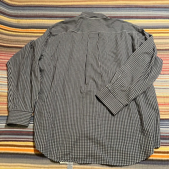 ORVIS Mens Long Sleeve Gingham Check Button Down Shirt Size L Navy White - Picture 4 of 6